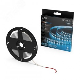 Лента светодиодная 12 Вт/м DC 24В 6500К IP20 120LED SMD2835 1400 лм/м Black Gauss