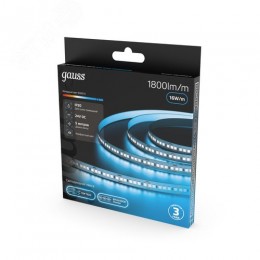 Лента светодиодная 16 Вт/м DC 24В 6500К IP20 1800 лм/м Black Gauss