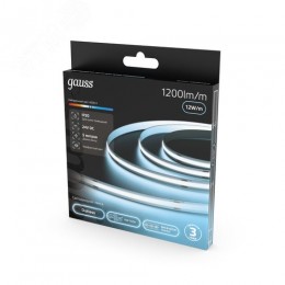 Лента светодиодная 12 Вт/м DC 24В 4000К IP20 COB 1200 лм/м Gauss