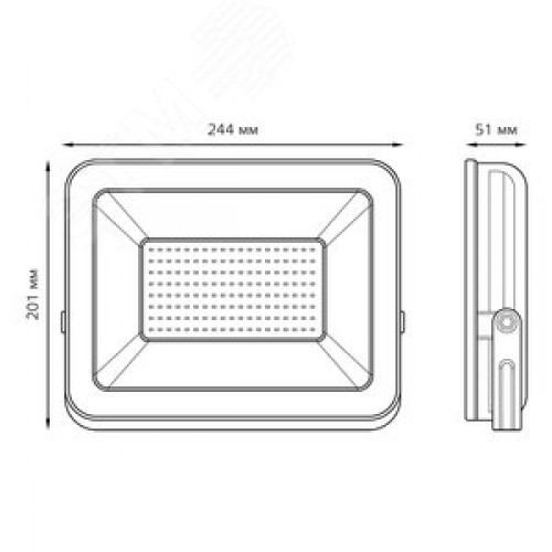 Прожектор светодиодный ДО 100 Вт 8500 Лм 6500К AC 220В IP65 206х240х31 мм Elementary PROMO G2