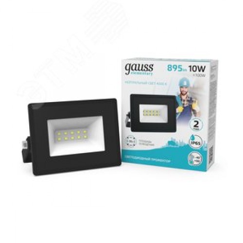 Прожектор светодиодный ДО 10 Вт 895 Лм 4000К AC 220В IP65 76х93х28 мм Elementary G2