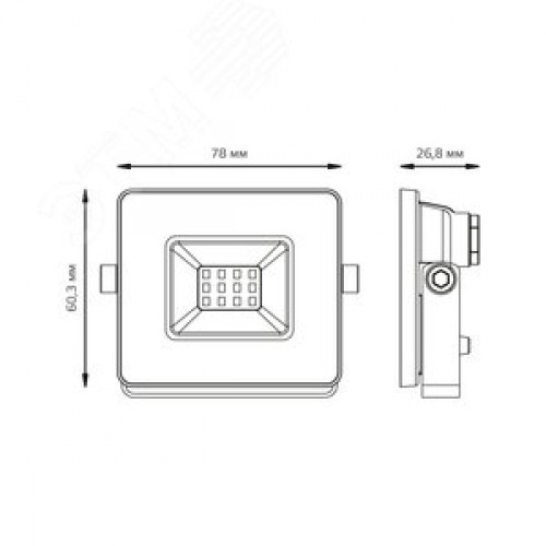 Прожектор светодиодный ДО 10 Вт 895 Лм 4000К AC 220В IP65 76х93х28 мм Elementary G2