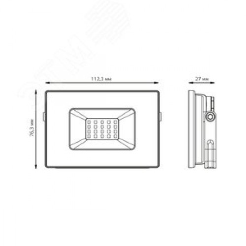 Прожектор светодиодный ДО 20 Вт 1795 Лм 4000К AC 220В IP65 105х118х29мм Elementary G2