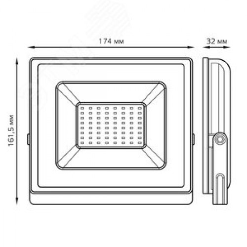 Прожектор светодиодный ДО 50 Вт 4495 Лм 4000К AC 220В IP65 162х174х32 мм Elementary G2