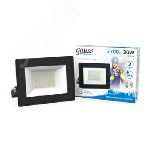 Прожектор светодиодный ДО 30 Вт 2700 Лм 6500К AC 220В IP65 126х136х30мм Elementary G2