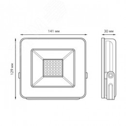 Прожектор светодиодный ДО 30 Вт 2550 Лм 6500К AC 220В IP65 118х131х30мм Elementary PROMO
