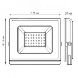 Прожектор светодиодный ДО 50 Вт 4500 Лм 6500К AC 220В IP65 162х174х32 мм Elementary