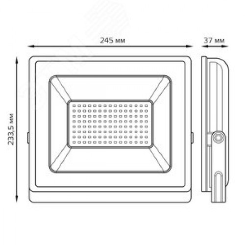 Прожектор светодиодный ДО 100 Вт 9500 Лм 6500К AC 220В IP65 234х254х233 мм Elementary G2