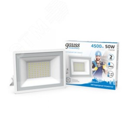 Прожектор светодиодный ДО 50 Вт 4500 Лм 6500К AC 220В IP65 162х174х161 мм Elementary G2