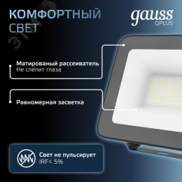 Прожектор светодиодный ДО 30 Вт 3600 Лм 6500К AC 220В IP65 128х28х160мм матированное закаленное стекло Qplus