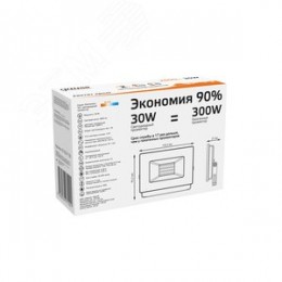 Прожектор светодиодный ДО 30 Вт 2690 лм 3000К AC 220В Черный IP65 126х136х30мм Elementary G2 Gauss