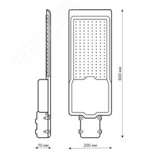 Светильник уличный консольный ДКУ 200 Вт 20000 лм 5000К AC 220В IP65 600х200х70мм широкая КСС Ш Avenue