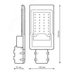 Светильник уличный консольный ДКУ 30 Вт 3000 лм 5000К AC 220В IP65 316х130х57мм широкая КСС Ш Avenue