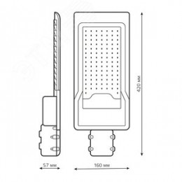 Светильник уличный консольный ДКУ 80 Вт 8000 лм 5000К AC 220В IP65 420х160х57мм широкая КСС Ш Avenue