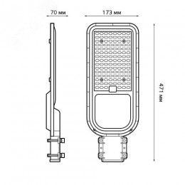 Светильник уличный консольный ДКУ 120 Вт 12000 лм 6500К AC 220В IP65 471х173х70мм широкая КСС Ш Avenue