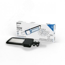 Светильник уличный консольный ДКУ 100 Вт 12000 лм 5000К AC 220В IP65 455х180х49мм широкая КСС Ш Qplus