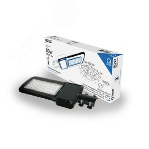 Светильник уличный консольный ДКУ 80 Вт 9600 лм 5000К AC 220В IP65 455х180х49мм широкая КСС Ш Qplus