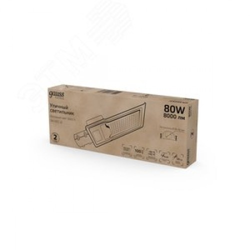 Светильник уличный консольный ДКУ 80 Вт 8000 лм 5000К AC 220В IP65 420х160х57мм косинусная КСС Д Avenue