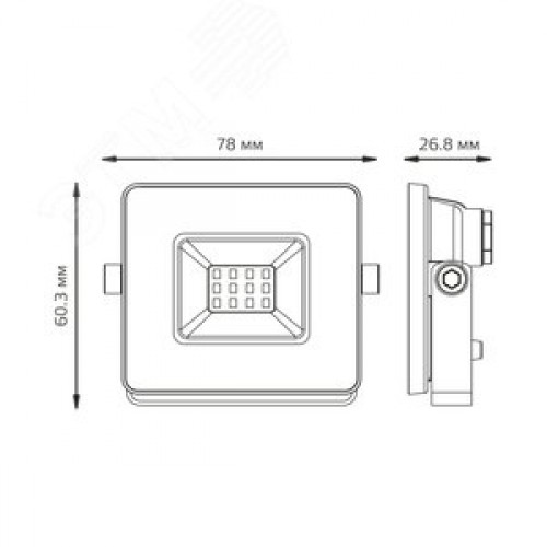 Прожектор светодиодный ДО 10 Вт 820 Лм 6500К AC 220В IP65 78х60х27 мм Basic