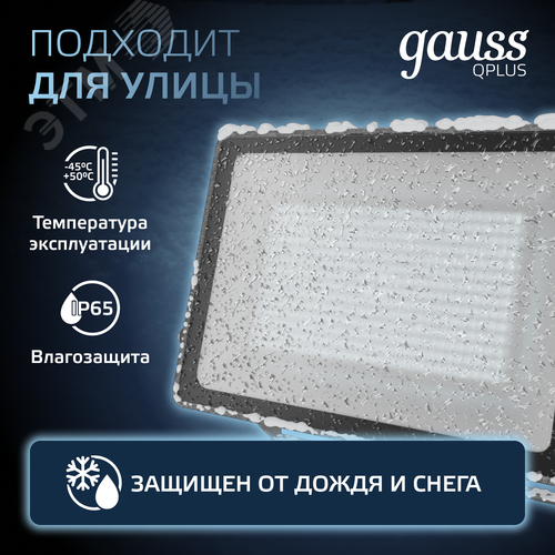 Прожектор светодиодный ДО 150 Вт 15750 Лм 6500К AC 220В IP65 250х32х335мм матированное закаленное стекло Qplus