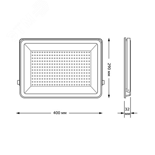 Прожектор светодиодный ДО 200 Вт 21000 Лм 6500К AC 220В IP65 290х32х400мм матированное закаленное стекло Qplus