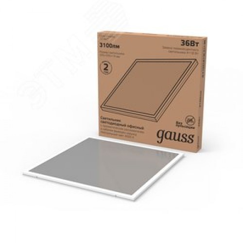 Светильник светодиодный ДВО 36 Вт 4000К 3100 лм 180-260В IP20 595х595х19мм Сталь призма с выведенным кабелем Офис