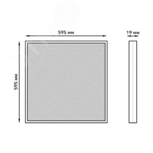 Светильник светодиодный ДВО 36 Вт 4000К 3100 лм 180-260В IP20 595х595х19мм Сталь призма с выведенным кабелем Офис
