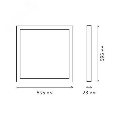 Светильник светодиодный ДВО 40 Вт 3800 лм 4000К AC 220В IP40 595х595х23мм матовый с равномерной засветкой Офис