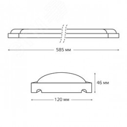 Светильник светодиодный ДПО 18 Вт 1560 лм 6500К AC 220В IP20 585х120х46мм матовый опал WLF-4