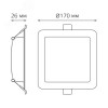 Светильник светодиодный ДВО 18 Вт 1600 лм 4000К AC 220В IP20 квадрат 170х170х26мм монт разм 140х140мм Пластик Basic