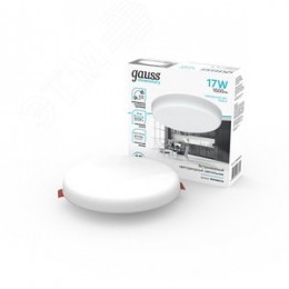 Светильник светодиодный ДВО 17 Вт 1600 лм 4000К AC 220В IP20 круг D119х29мм монт d95мм Алюминий безрамочный Elementary