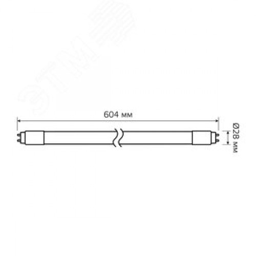 Лампа светодиодная LED 12 Вт 1000 лм 4000К трубка Т8 нейтральный G13 AC 220В стеклянная Elementary