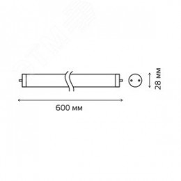 Лампа светодиодная LED 10 Вт 800 лм 6500К трубка Т8 холодный G13 AC 220В стеклянная Elementary