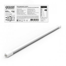 Лампа светодиодная LED 10 Вт 800 лм 6500К трубка Т8 холодный G13 AC 220В стеклянная Elementary
