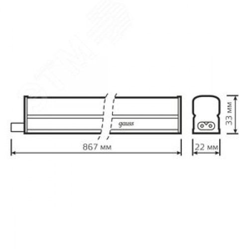 Светильник светодиодный линейный накладной ДПО 10 Вт 700 Лм 4000К IP20 867х33х33 мм TL Basic