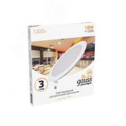 Светильник светодиодный ДВО 18 Вт 1200 лм 3000К AC 220В IP20 круг D225х22мм монт d210мм Алюминий тонкий Slim