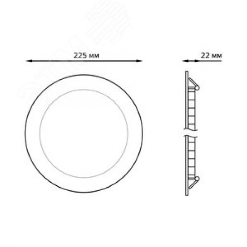 Светильник светодиодный ДВО 18 Вт 1560 лм 6500К AC 220В IP20 круг D225х22мм монт d210мм Алюминий тонкий Slim