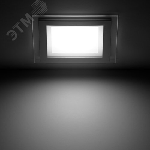 Светильник светодиодный ДВО 12 Вт 990 лм 4000К AC 220В IP20 квадрат 160х160х36мм монт разм 118х118мм Алюминий с декоративным стеклом Glass