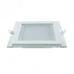 Светильник светодиодный ДВО 12 Вт 990 лм 4000К AC 220В IP20 квадрат 160х160х36мм монт разм 118х118мм Алюминий с декоративным стеклом Glass