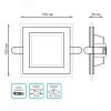 Светильник светодиодный ДВО 12 Вт 990 лм 4000К AC 220В IP20 квадрат 160х160х36мм монт разм 118х118мм Алюминий с декоративным стеклом Glass