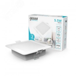 Светильник светодиодный ДВО 5.5 Вт 460 лм 4000К AC 220В IP20 квадрат 95х95х26мм монт разм 75х75мм Пластик Elementary