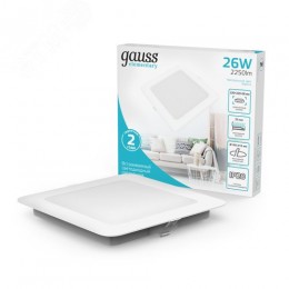 Светильник светодиодный ДВО 26 Вт 2250 лм 4000К AC 220В IP20 квадрат 225х225х26мм монт разм 190х190мм Пластик Elementary