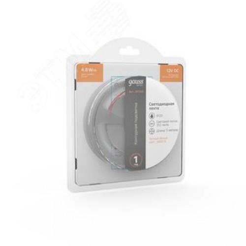 Лента светодиодная LED 2835/60-SMD 4.8 Вт/м 312 лм/м 3000К DC 12В IP20 8 мм (блистер 5 м) Basic