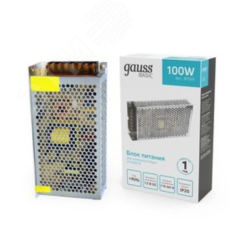 Блок питания для светодиодной ленты 100 Вт AC 176-264В Uвых 12В IP20 159х98х42мм Basic