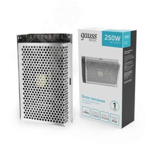 Блок питания для светодиодной ленты 250 Вт AC 176-264В Uвых 12В IP20 200х110х50мм Basic