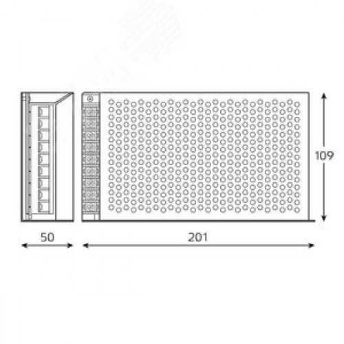 Блок питания для светодиодной ленты 250 Вт AC 176-264В Uвых 12В IP20 200х110х50мм Basic