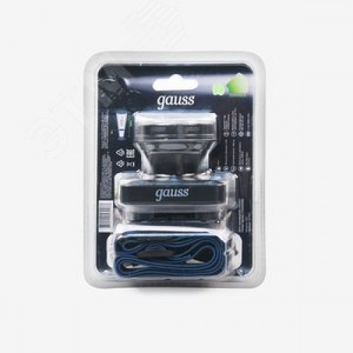 Фонарь светодиодный налобный 5 Вт 100 лм черный IP64 аккумуляторныйуляторный Li-ion 3000мАч диммируемый GFL