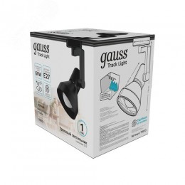 Светильник трековый на шинопровод под лампу 1хE27 AC 220В Черный IP20 150х112х230мм однофазный Track