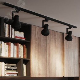 Светильник трековый на шинопровод под лампу 1хE27 AC 220В Черный IP20 150х112х230мм однофазный Track