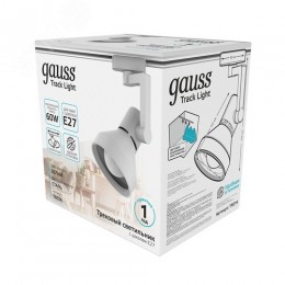 Светильник трековый на шинопровод под лампу 1хE27 AC 220В Белый IP20 150х112х230мм однофазный Track